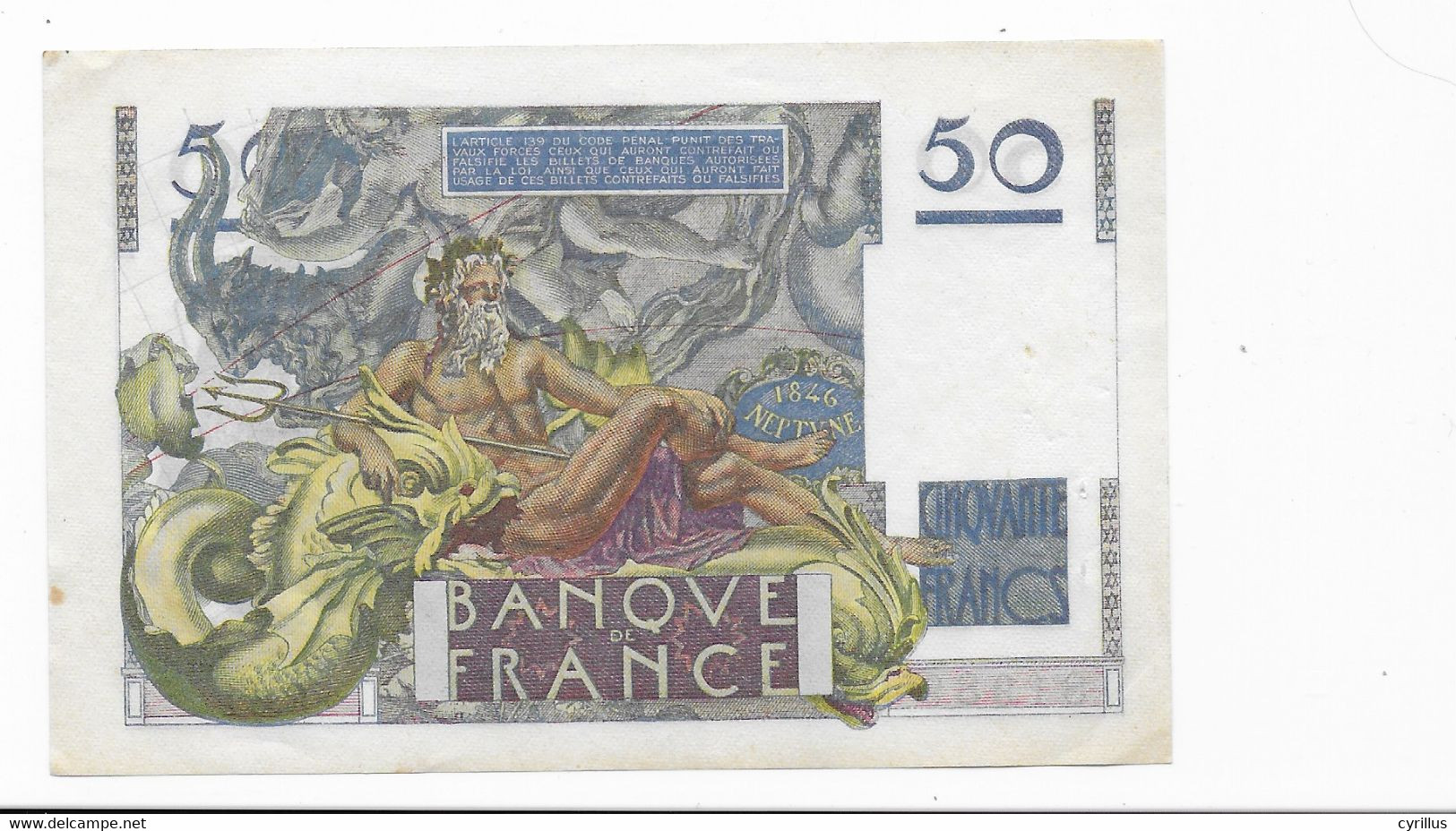 France - Billet De 50 Francs Le Verrier - A.12-6 1947.A - 50 F 1946-1951 ''Le Verrier''