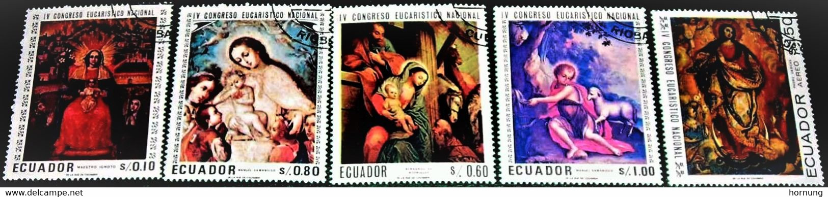 Ecuador,1967, Paintings , CTO-Original Gum, Michel # 1337-1341 - Paintings