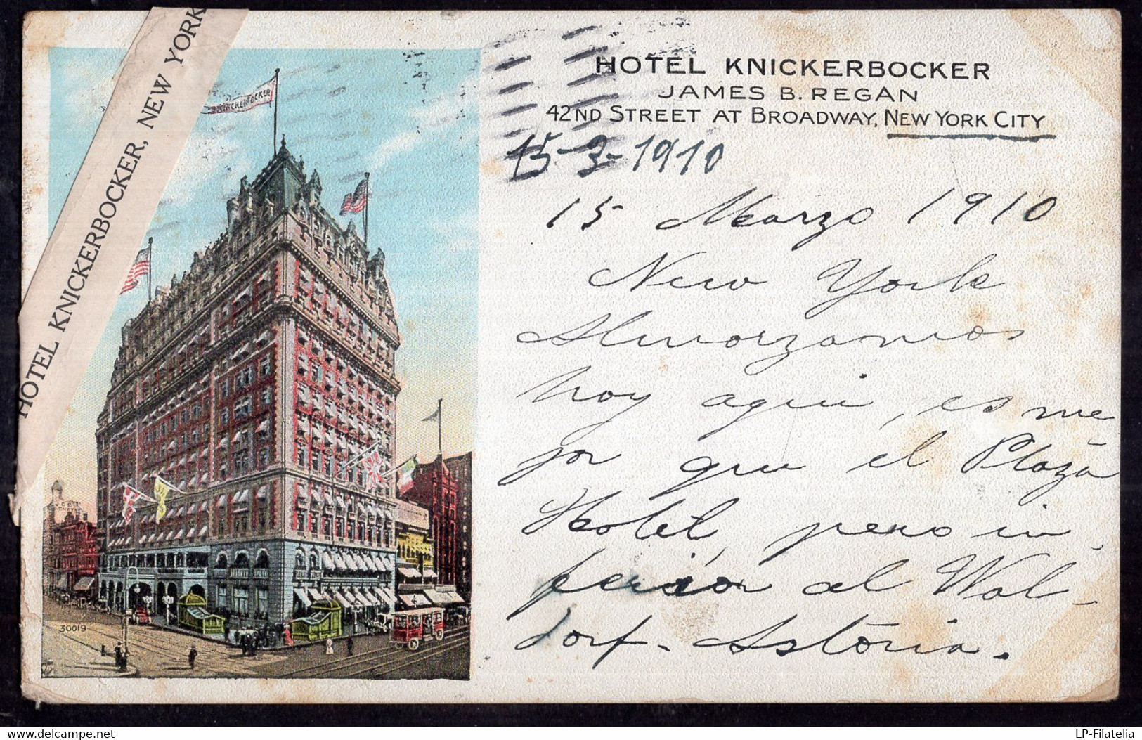 United States - 1910 - New York - Hotel Knickerbocker - Bars, Hotels & Restaurants