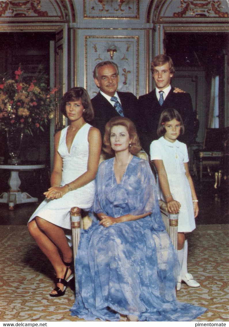 MONACO FAMILLE PRINCIERE GRACE RAINIER ALBERT CAROLINE STEPHANIE LOT 3 CARTES TIMBRE 19 AVRIL 1956 - Sammlungen & Lose