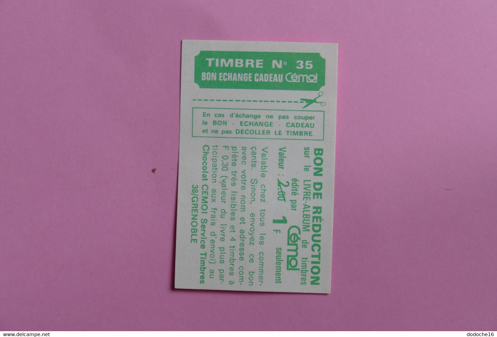 LOT de 12 TIMBRES - DIVERS PAYS COLLES SUR BON - TIMBRE DU CHOCOLAT CEMOI