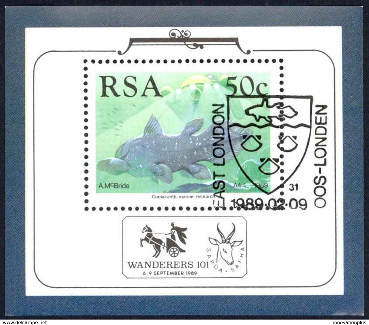 South Africa Sc# 765a FD Cancel Souvenir Sheet 1989 Fish - Oblitérés