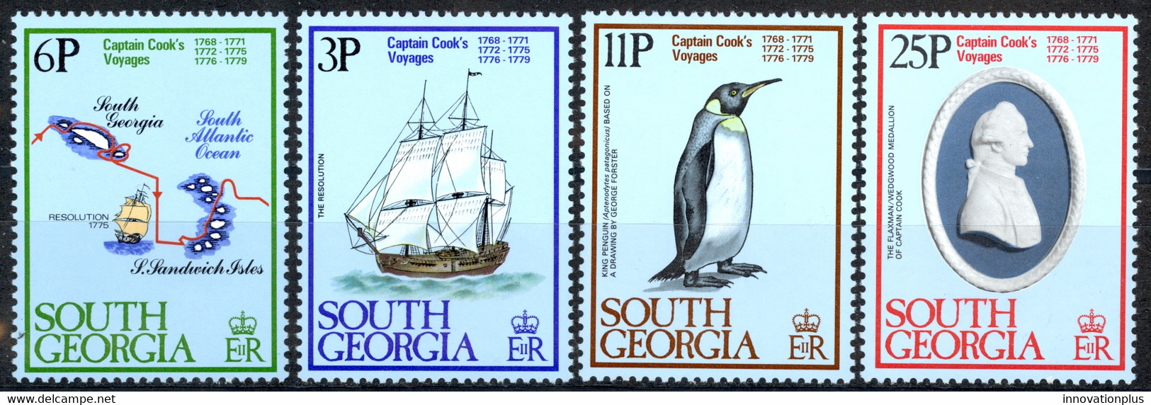 South Georgia Sc# 52-55 MNH 1979 Cook's Voyages - South Georgia