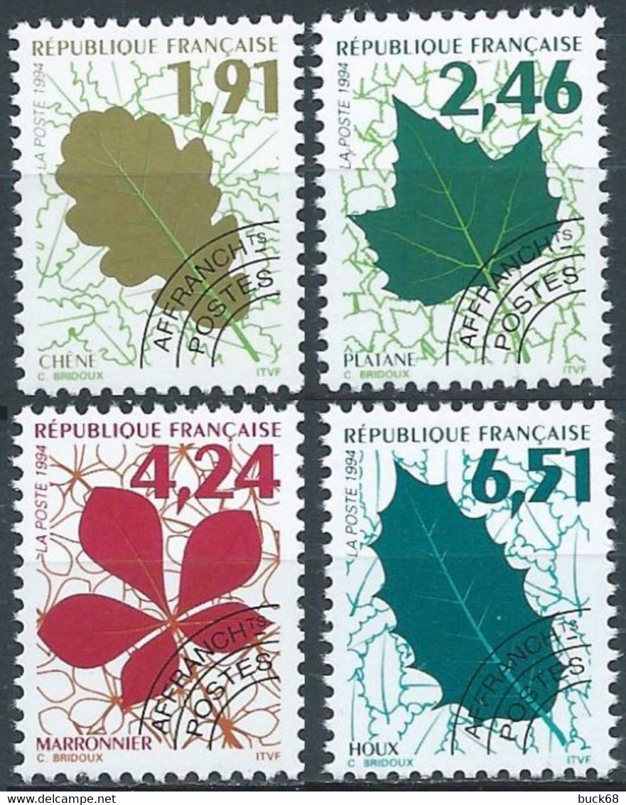 FRANCE Préo 232 à 235 ** MNH Feuille Arbre Tree Baum Chêne Platane Marronnier Houx 1994 - 1990-1999