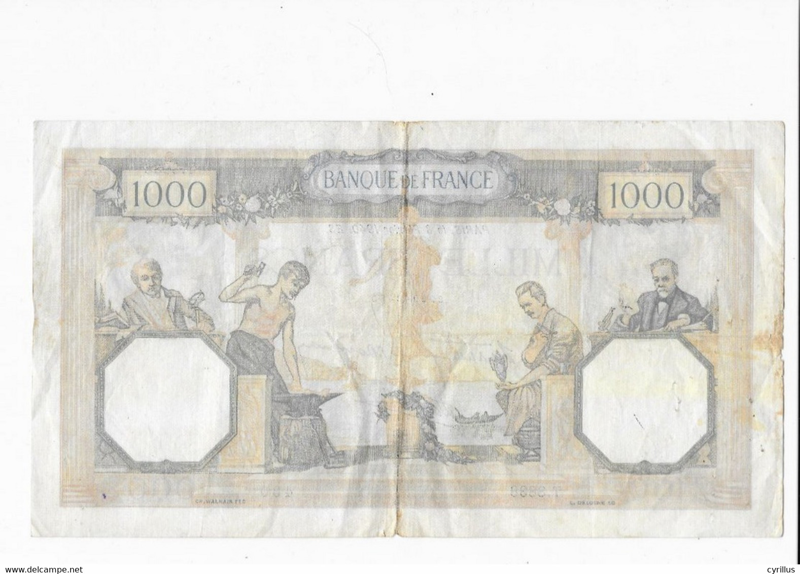 France -  Billet De 1000 Francs Cérès Et Mercure - 8 Février 1940.ES. - 1 000 F 1927-1940 ''Cérès Et Mercure''