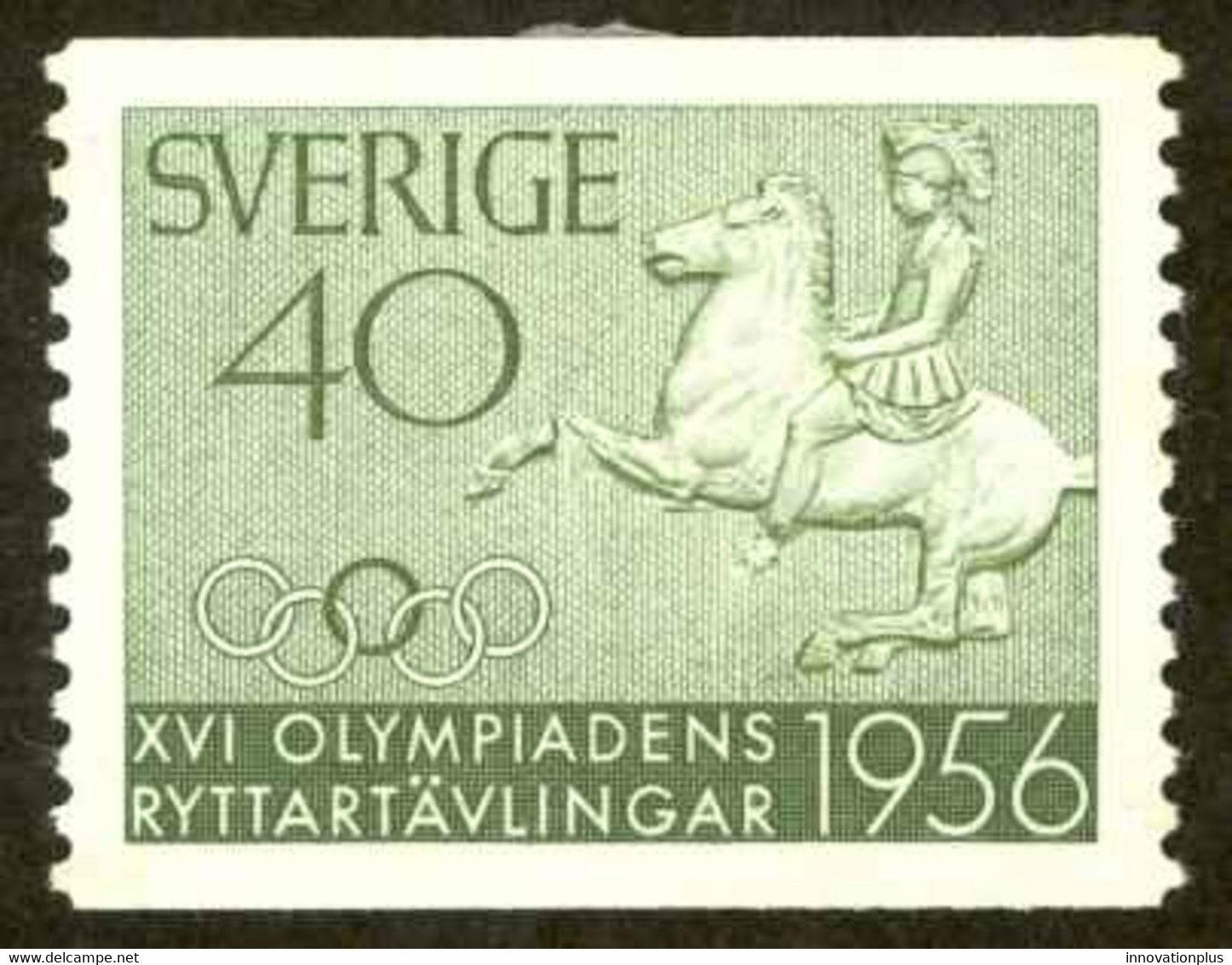 Sweden Sc# 489 MH 1956 40o Gray Green Greek Horseman - Unused Stamps