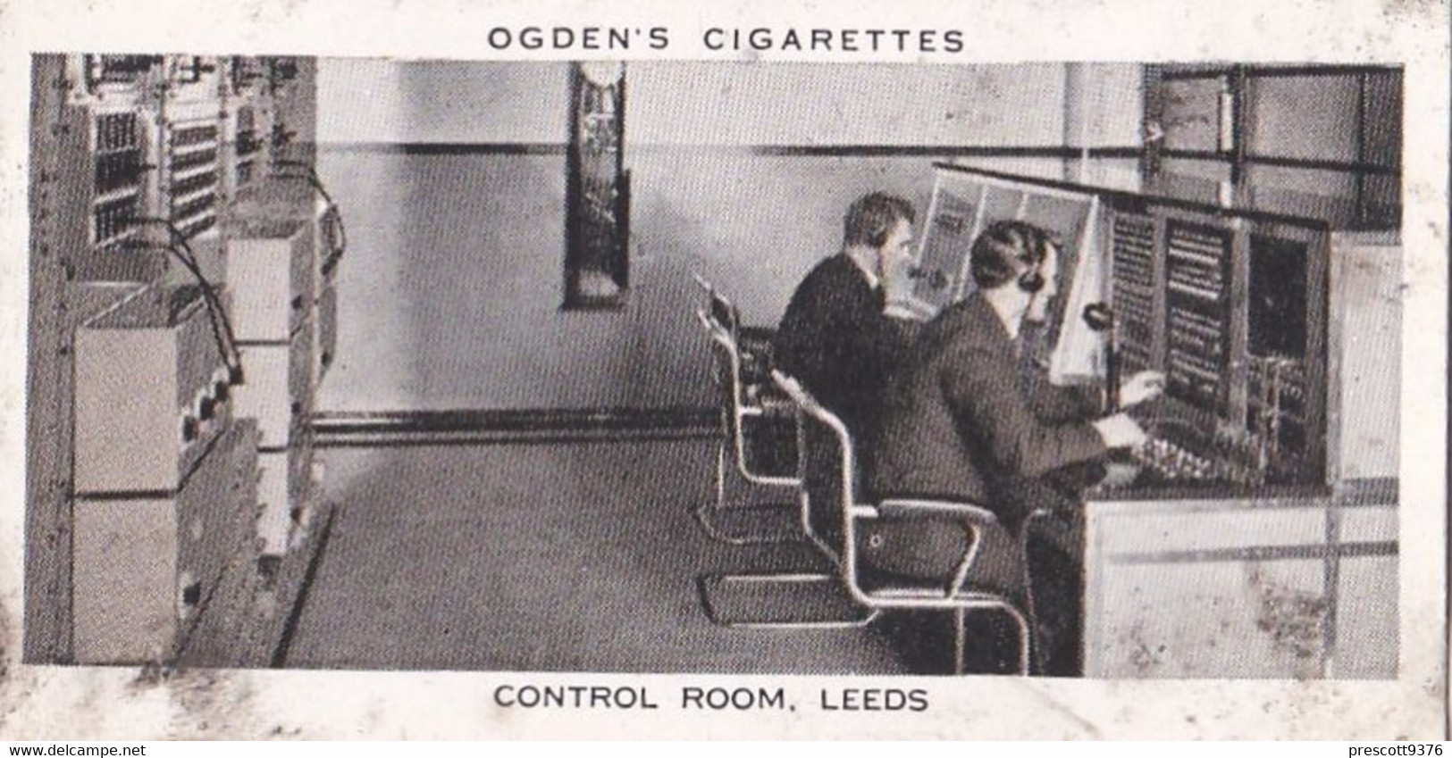 Broadcasting 1935 - 7 BBC Leeds Control Room - Ogdens Original Cigarette Card - RP - BW - Ogden's