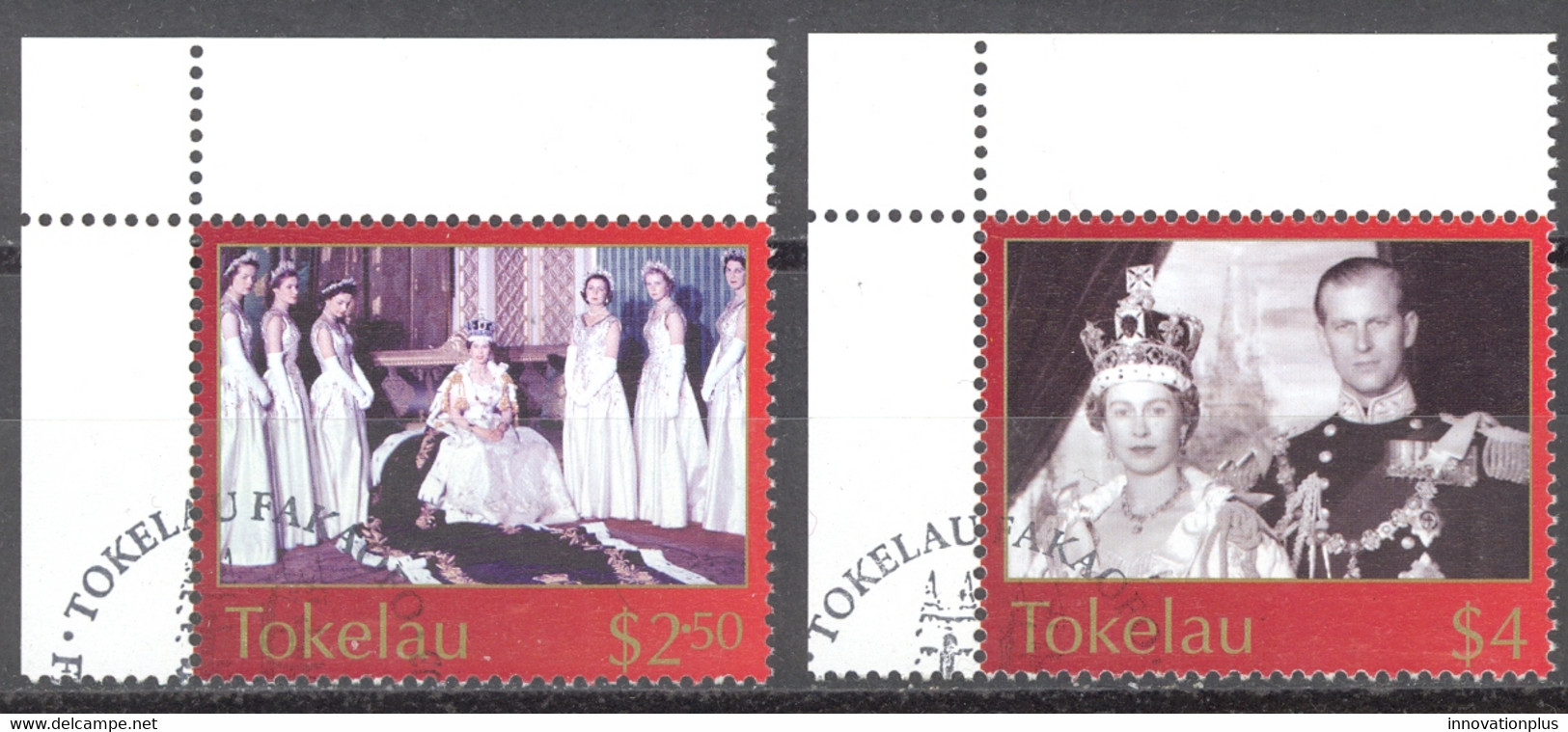 Tokelau Sc# 320-321 SG# 348/9 Used 2003 QEII Coronation Anniversary - Tokelau