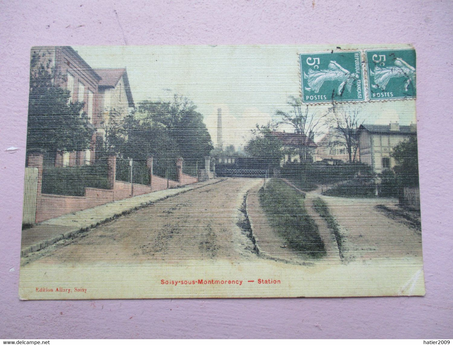 SOISY Sous MONTMORENCY -  STATION - Belle Carte Toilée Et Colorisée - Voyagée En 1912 - TBE - Soisy-sous-Montmorency