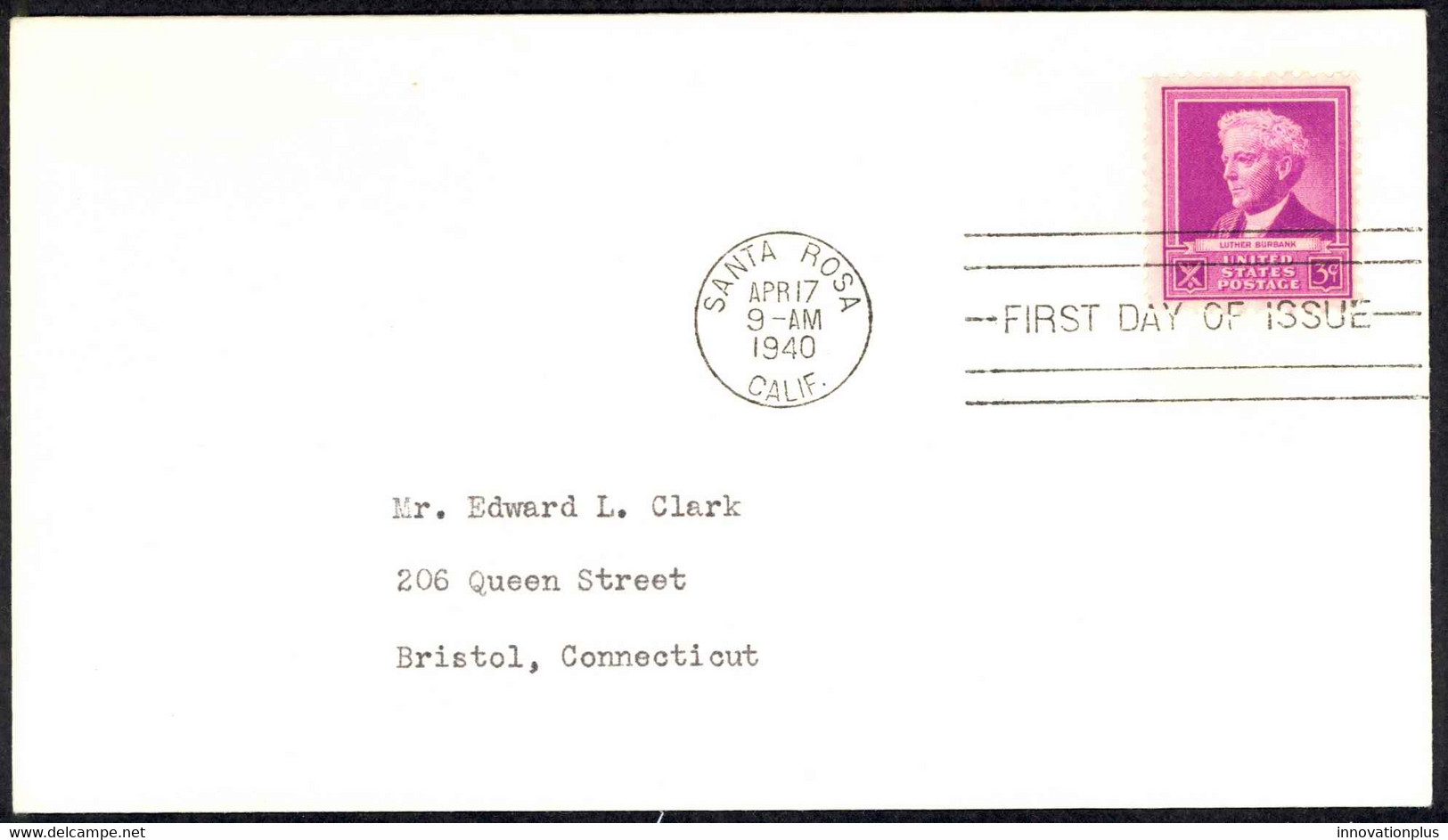 USA Sc# 876 FDC (a) (Santa Rosa, CA) 1940 4.17 Luther Burbank - 1851-1940