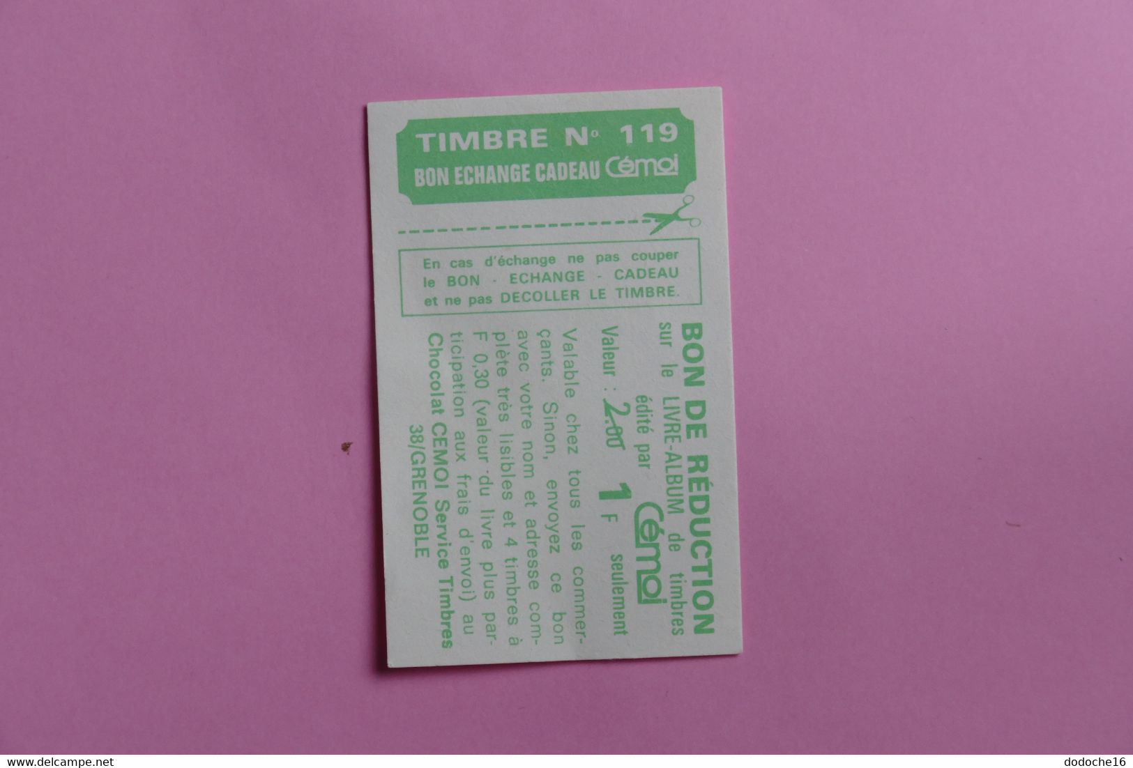 LOT de 12 TIMBRES - DIVERS PAYS COLLES SUR BON - TIMBRE DU CHOCOLAT CEMOI