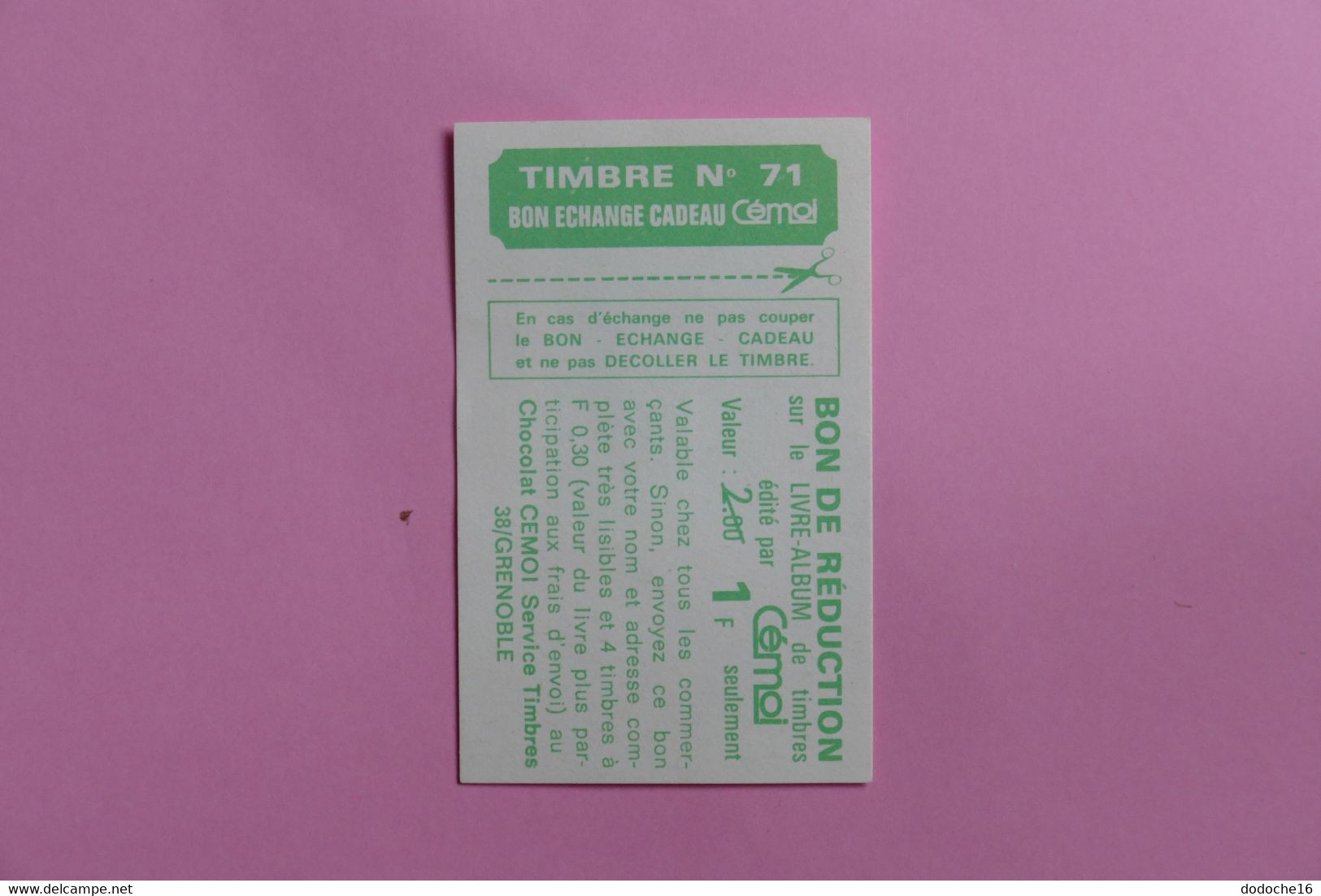 LOT de 12 TIMBRES - DIVERS PAYS COLLES SUR BON - TIMBRE DU CHOCOLAT CEMOI