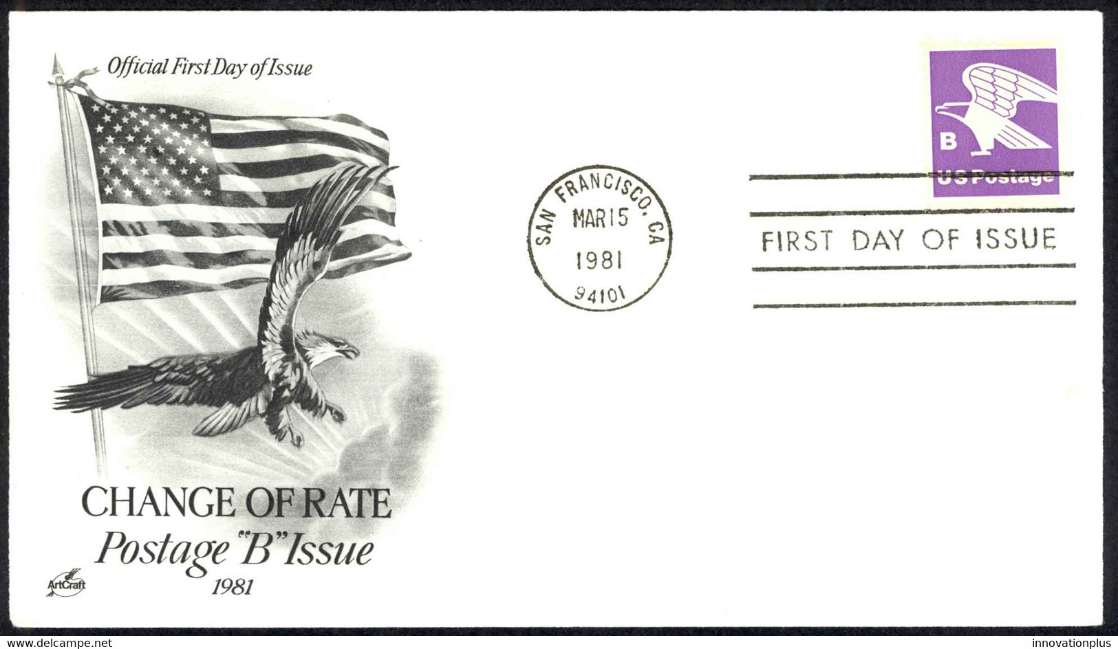 USA Sc# 1818 (ArtCraft) FDC (a) (San Francisco, CA) 1981 3.15 B & Eagle - 1981-1990