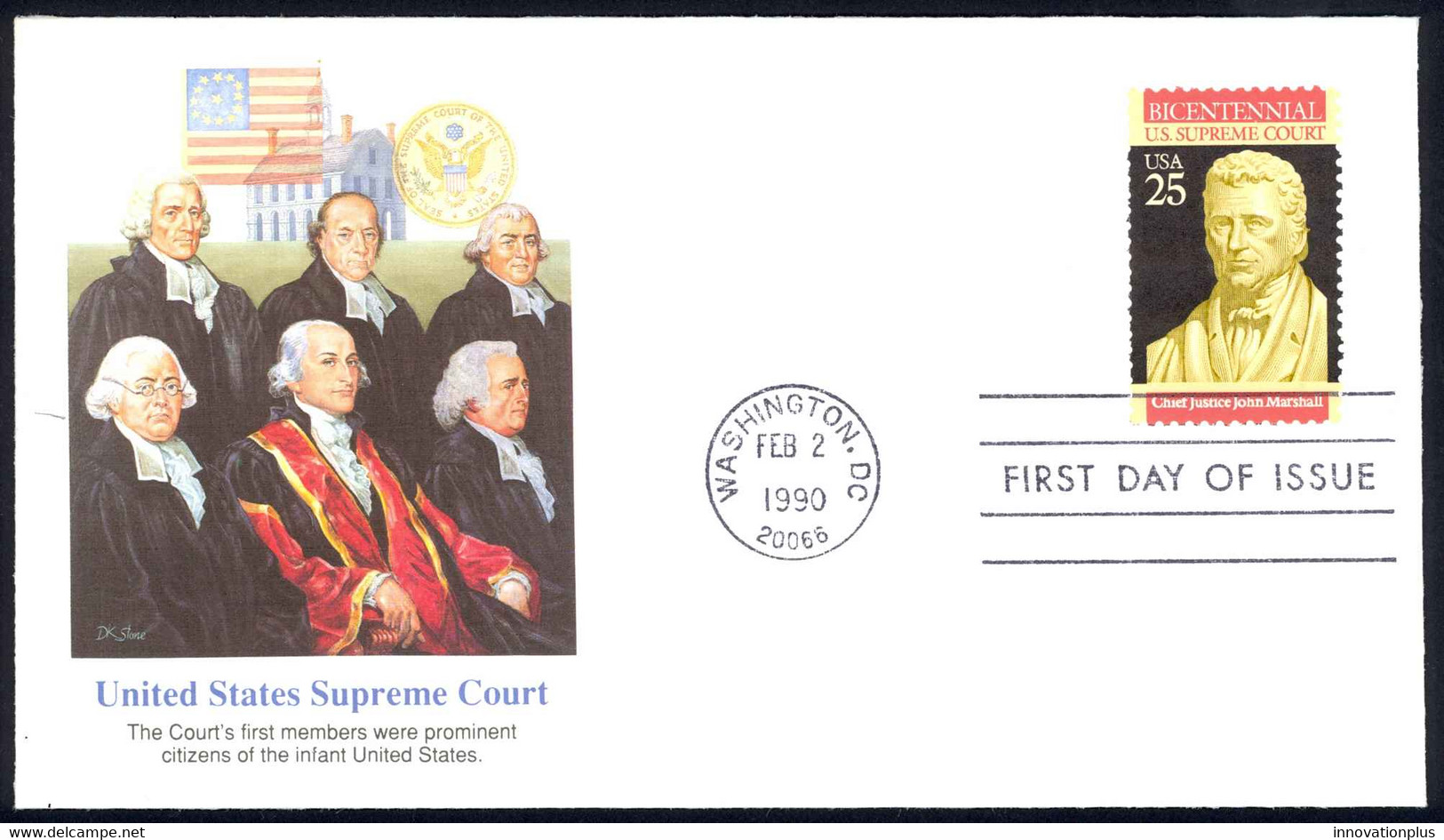 USA Sc# 2415 (Fleetwood) FDC (a) (Washington, DC) 1990 2.2 Supreme Court - 1981-1990