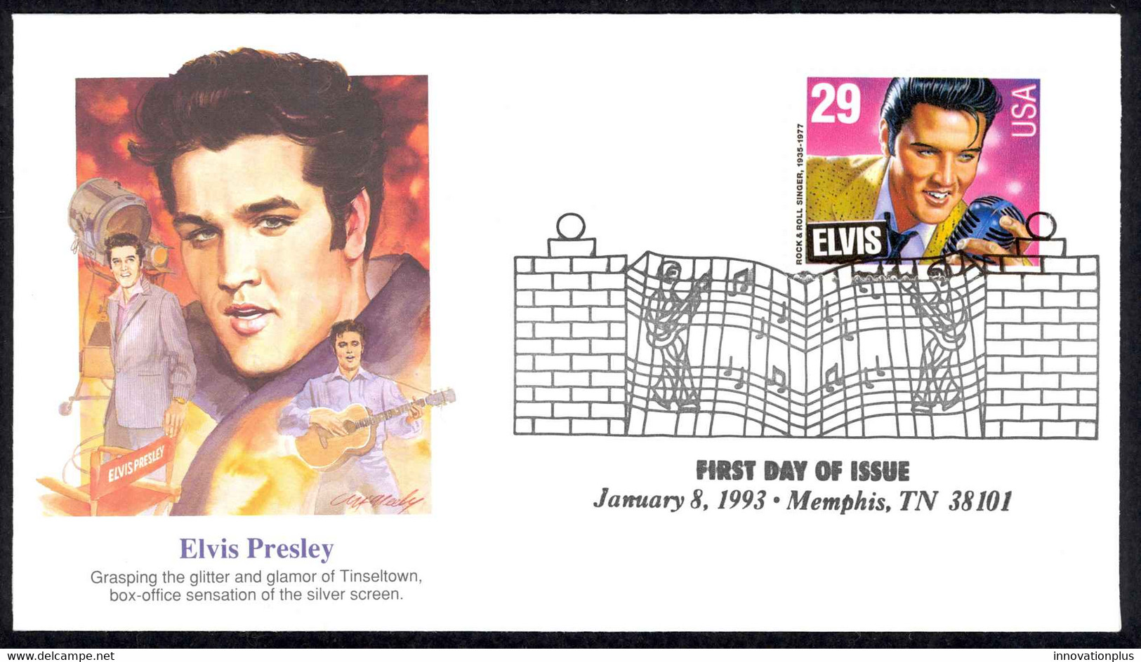 USA Sc# 2721 (Fleetwood) FDC (c) (Memphis, TN) 1993 1.8 Elvis Presley - 1991-2000