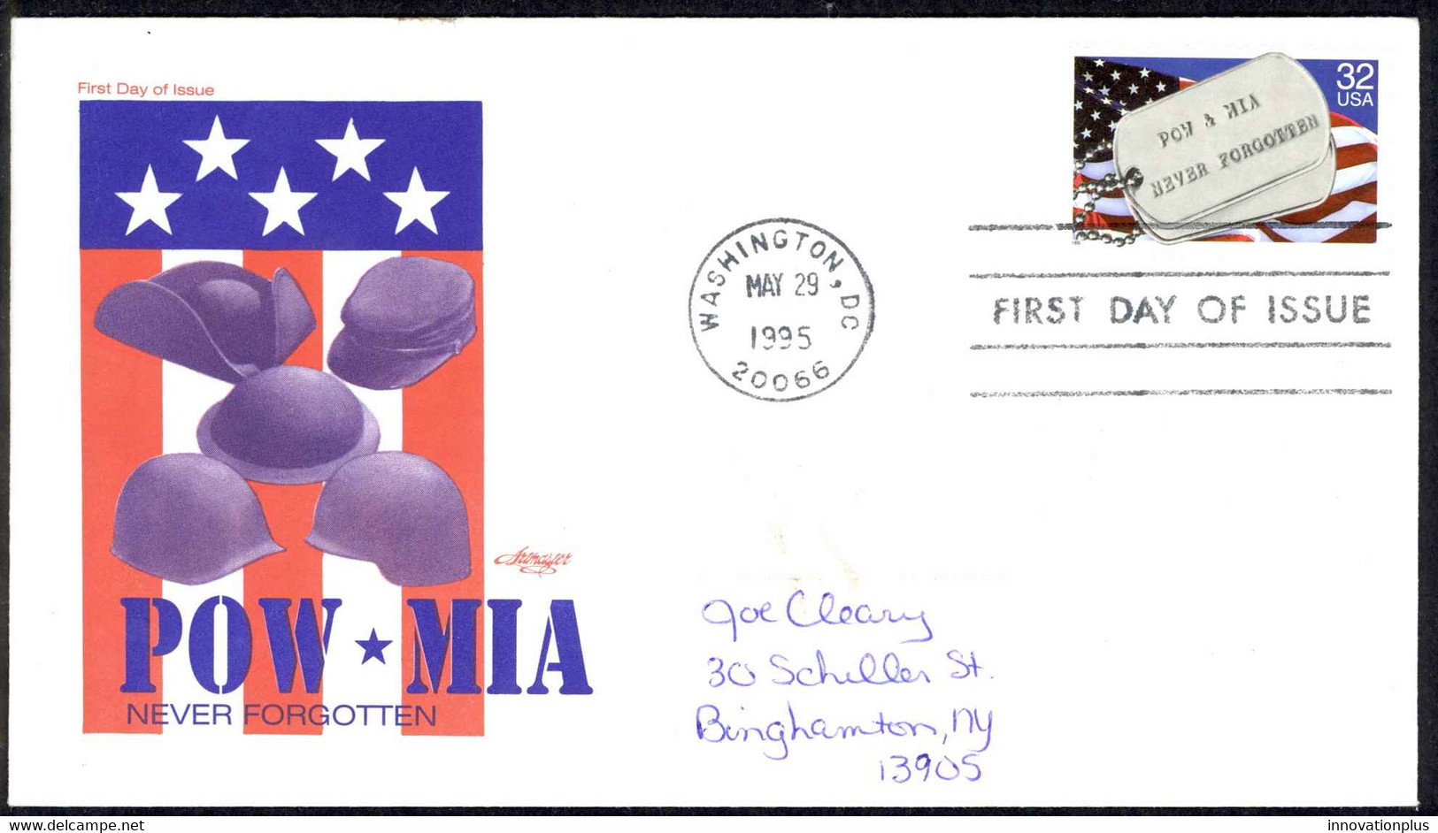 USA Sc# 2966 (Artmaster) FDC (Washington, DC) 1995 5.29 Prisoners & Missing - 1991-2000