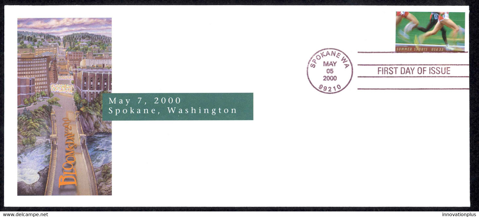 USA Sc# 3397 (cachet) FDC (Spokane, WA) 2000 5.5 Summer Sports - 1991-2000