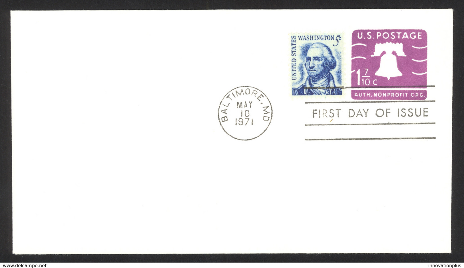 USA Sc# U556 FDC (a) (Baltimore, MD) 1971 NPO 1.7 Cent Envelope - 1971-1980