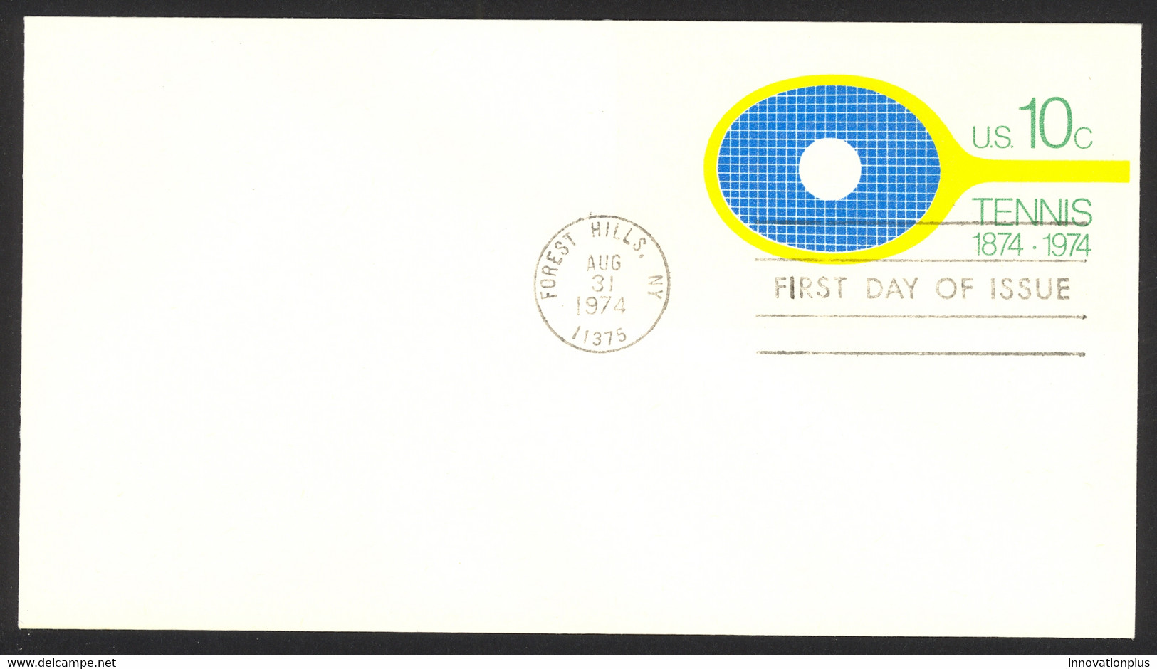 USA Sc# U569 FDC (Forest Hills, NY) 1974 8.31 Tennis - 1971-1980