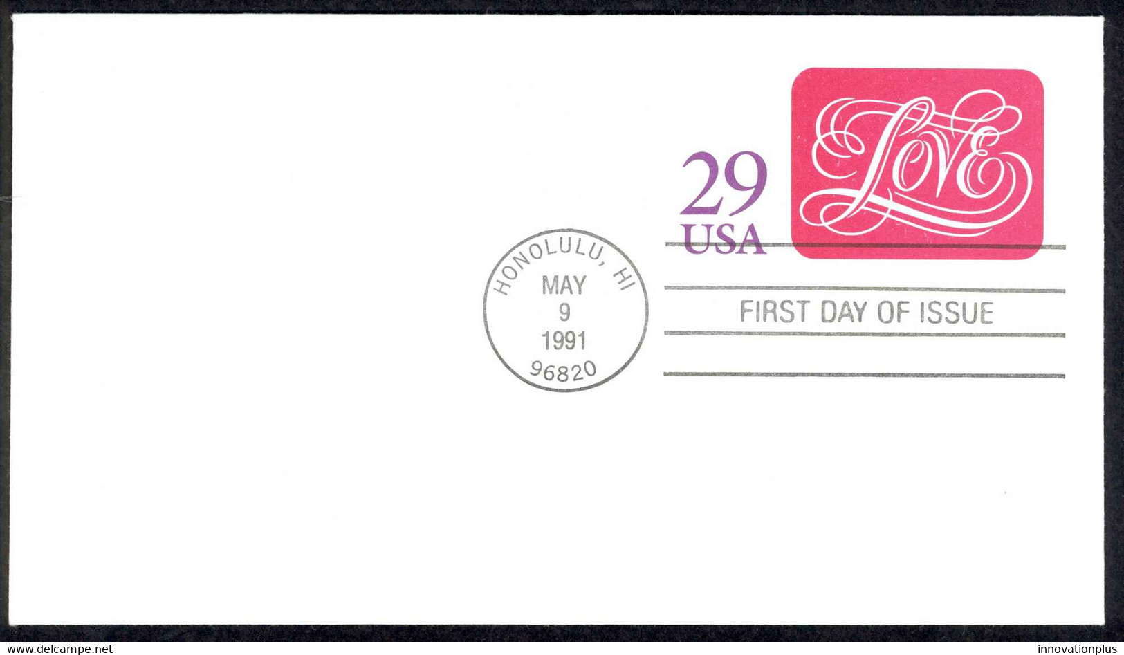 USA Sc# U621 FDC (Honolulu, HI) 1991 5.9 Love - 1991-2000