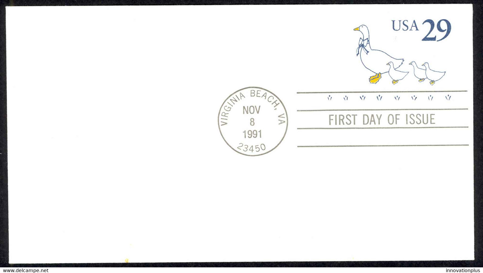 USA Sc# U624 FDC (Virginia Beach, VA) 1991 11.8 Geese - 1991-2000