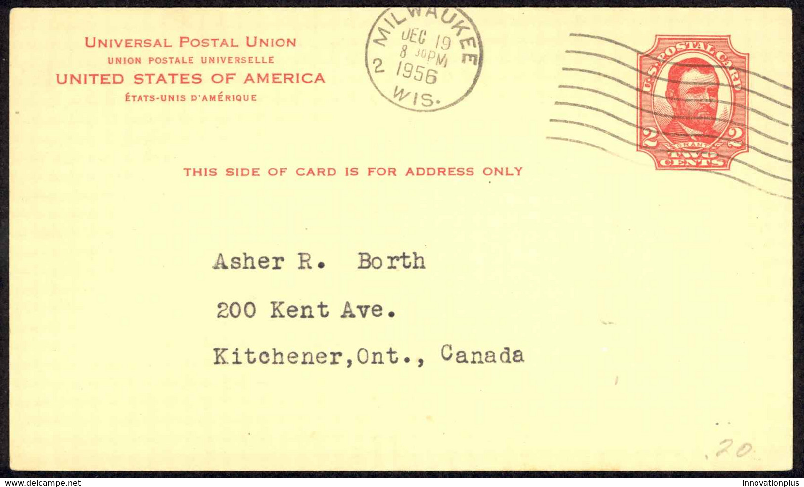 USA Sc# UX25 Used Postal Card 1911 Grant - 1901-20
