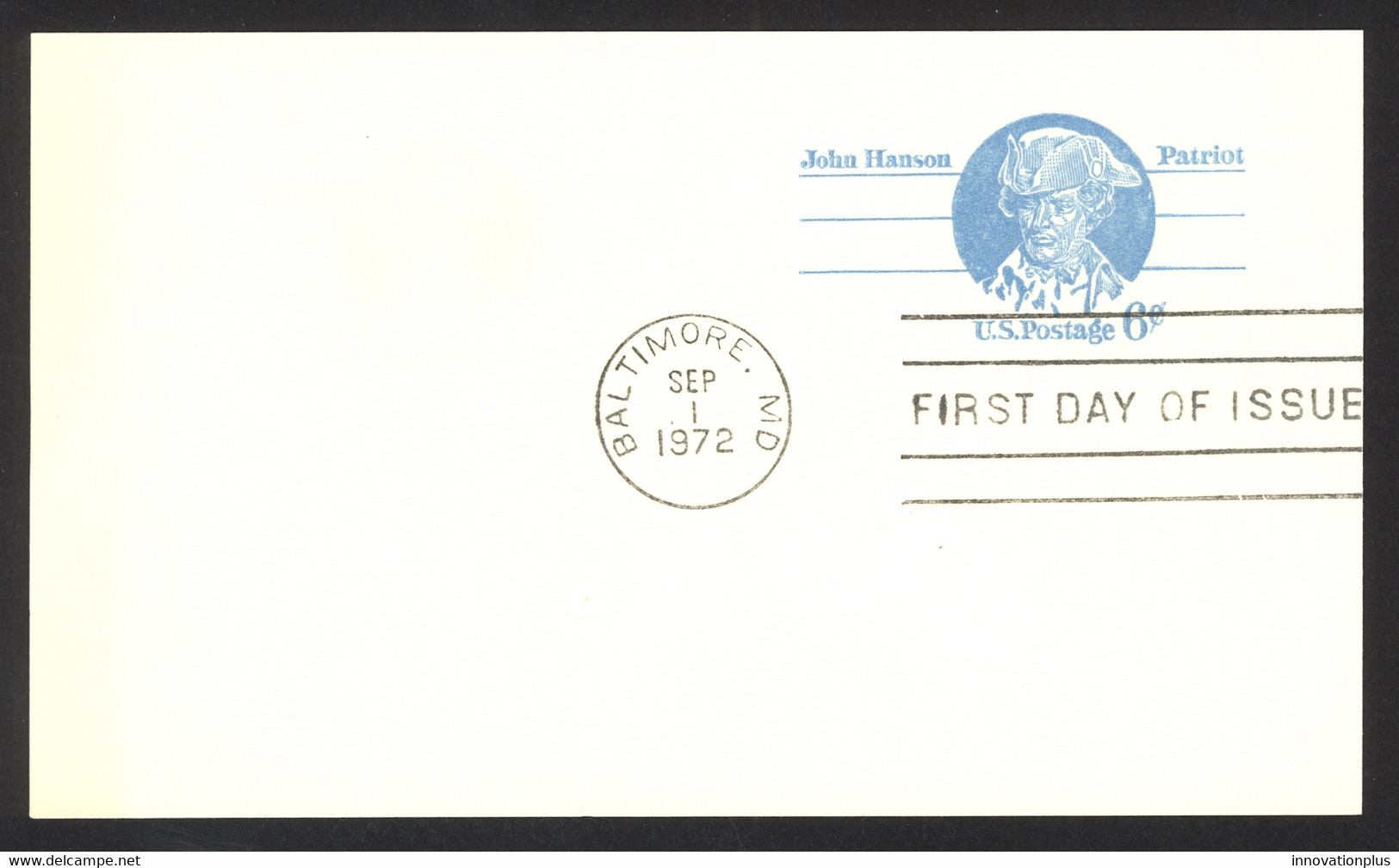 USA Sc# UX64 FDC Postal Card (Baltimore, MD) 1972 6.1 John Hanson - 1971-1980