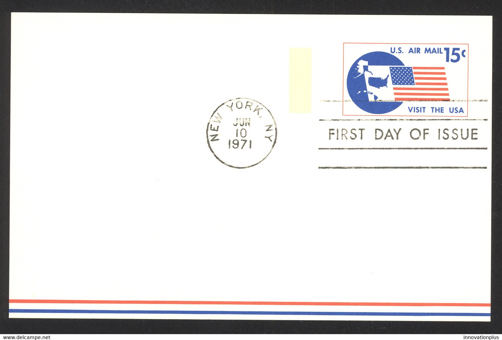 USA Sc# UXC11 FDC Postal Card (c) (New York, NY) 1971 6.10 10c Map - 1971-1980