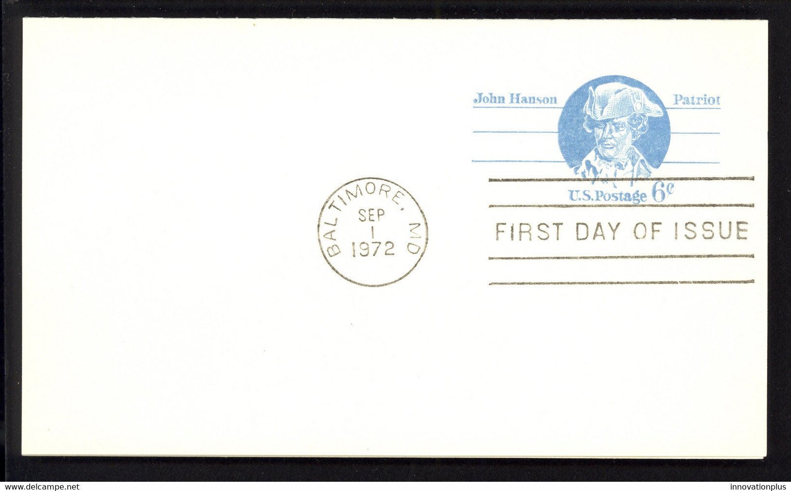 USA Sc# UY23 FDC Paid Reply Postal Card (a) (Baltimore, MD) 1972 9.1 John Hanson - 1971-1980