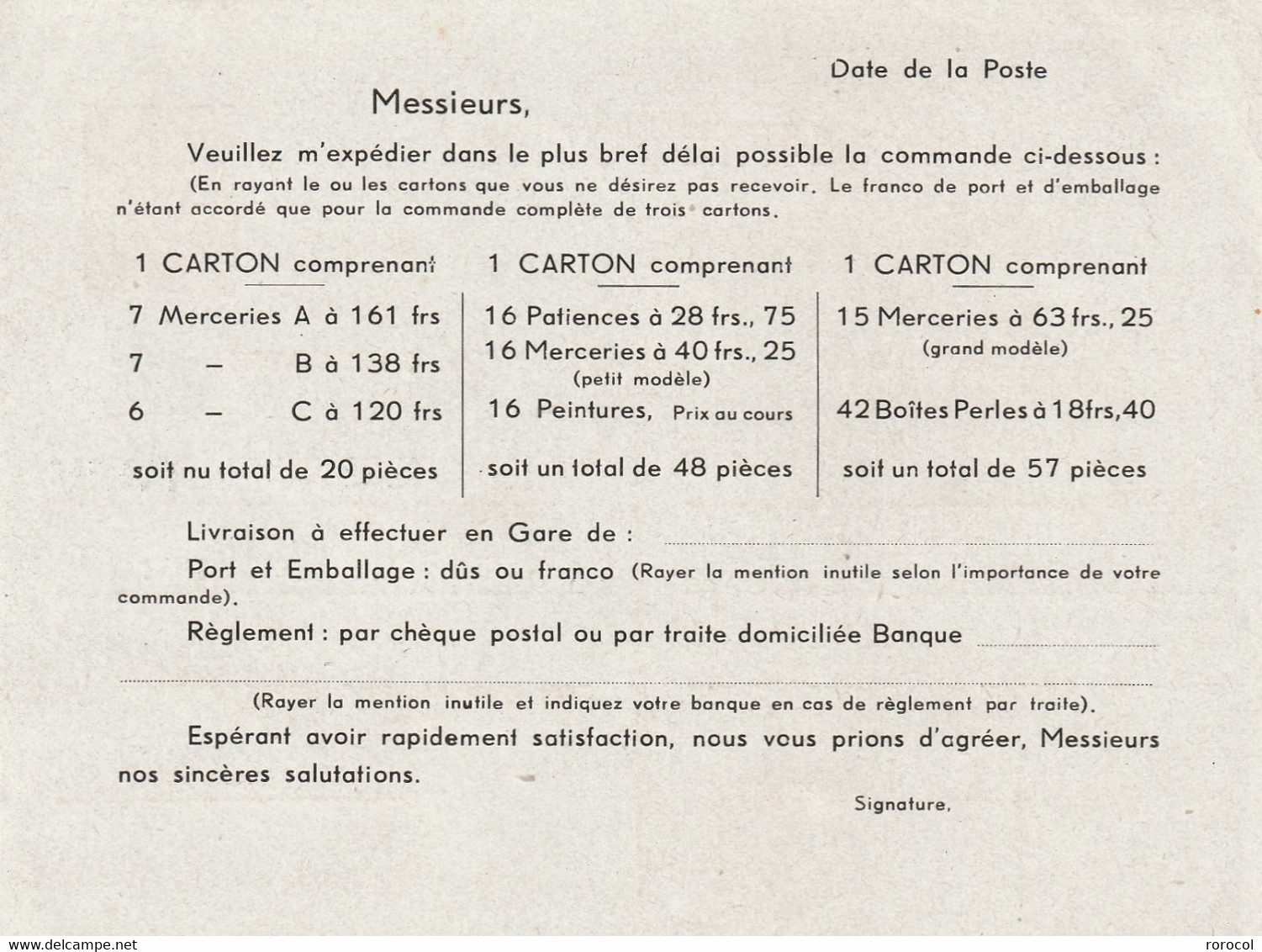 FRANCE ENTIER POSTAL PETAIN REPIQUAGE DE L'ADRESSE ET DU DOS LYONNAISE DE BOUTONS ET PERLES - 1941-42 Pétain