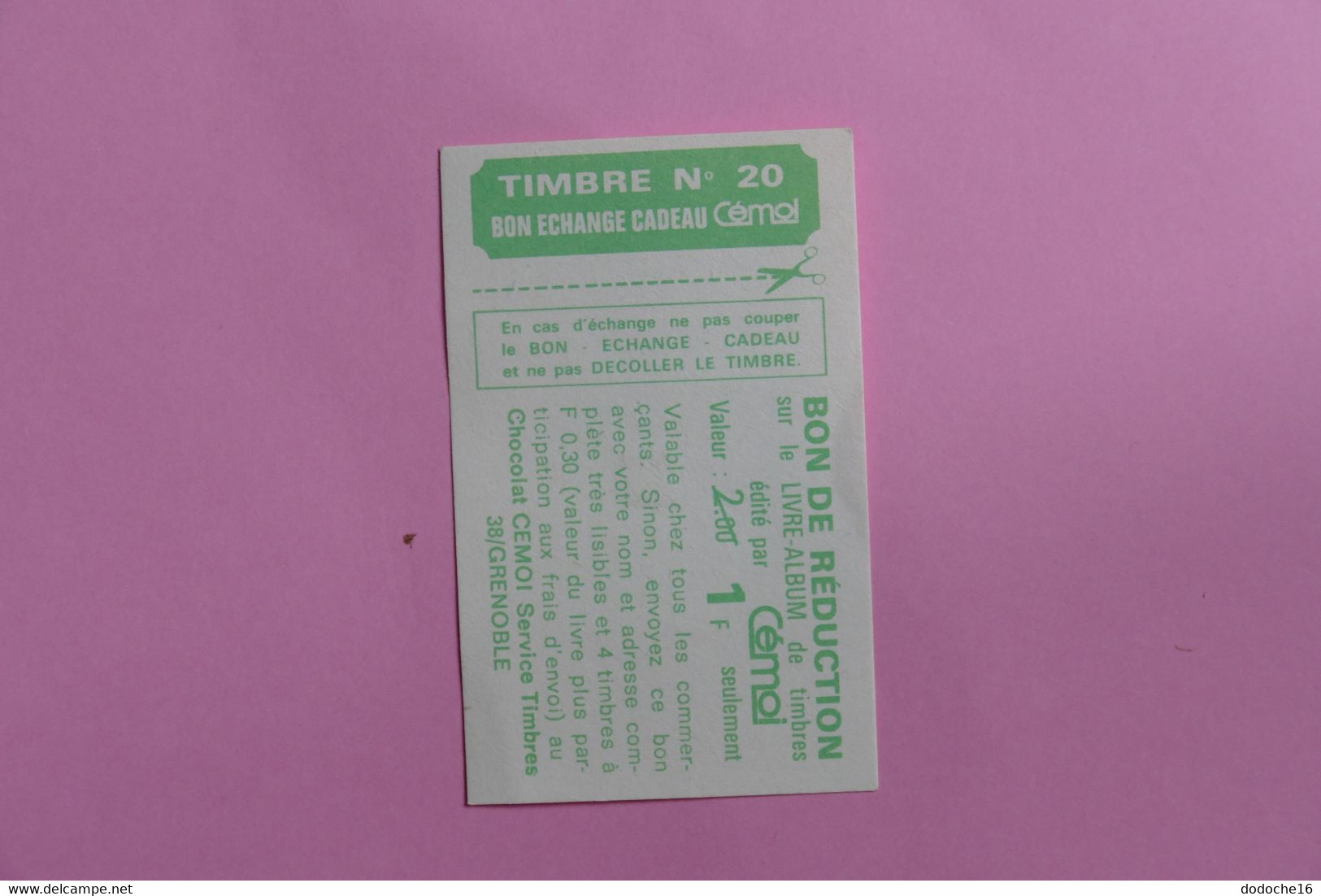 LOT de 10 TIMBRES - DIVERS PAYS COLLES SUR BON - TIMBRE DU CHOCOLAT CEMOI