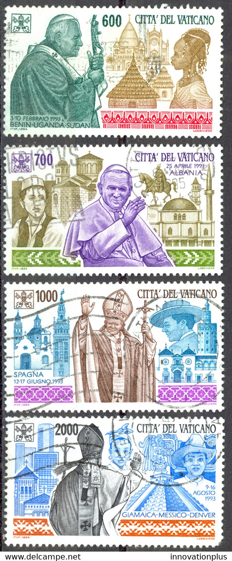 Vatican Sc# 963-966 Used 1994 Pope John Paul II Travels - Usados