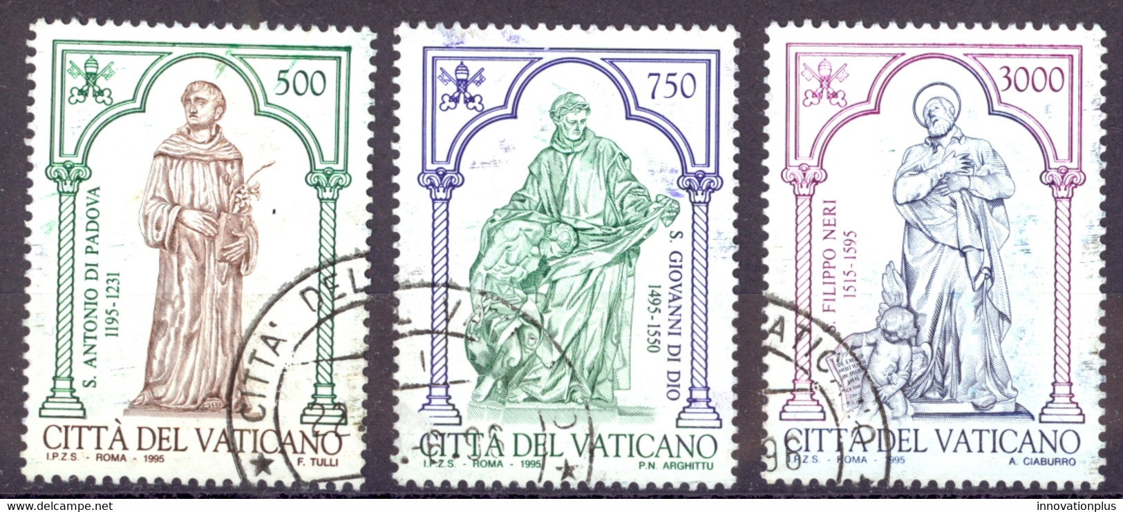 Vatican Sc# 993-995 Used (a) 1995 St. Anthony Of Padua - Gebruikt