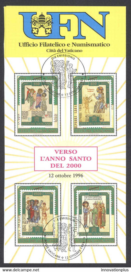Vatican Sc# 1015-1018 FD Cancel (a) On Pamphlet 1996 Life Of Jesus Christ - Gebruikt