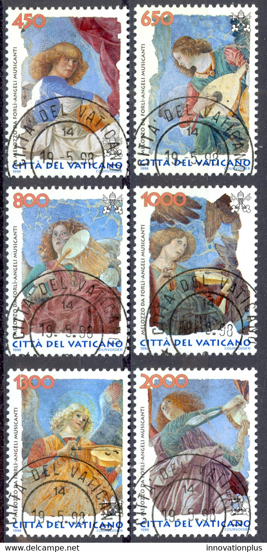 Vatican Sc# 1075-1080 Used 1998 Frescos Of Angels - Usati