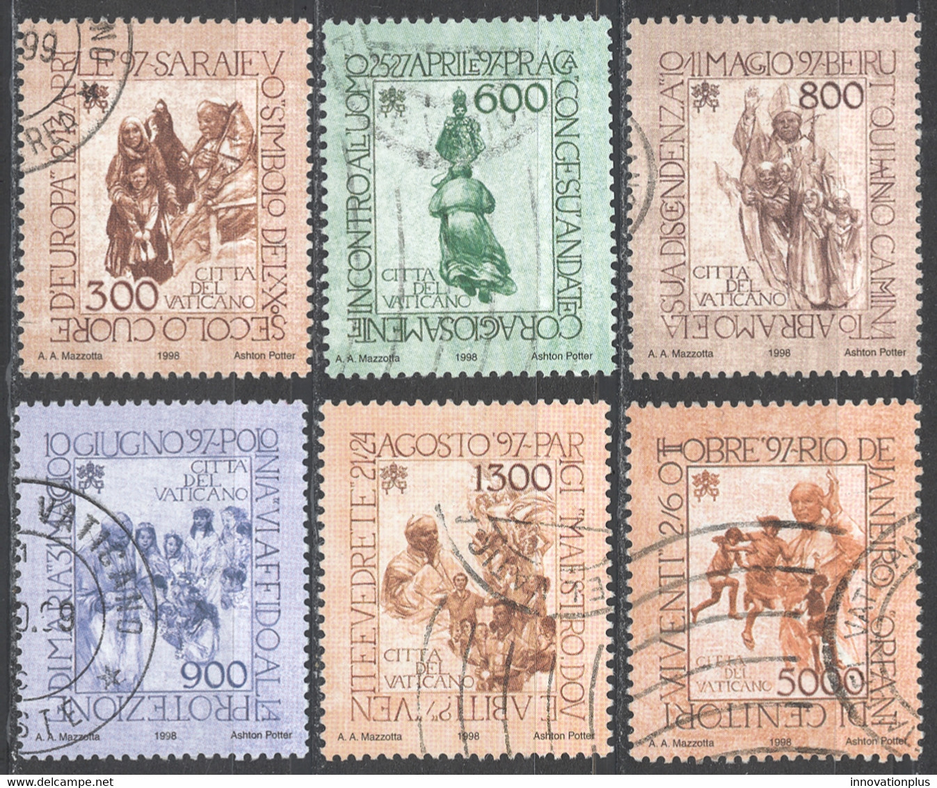 Vatican Sc# 1089-1094 Used (b) 1998 Travels Of Pope John Paul II - Used Stamps
