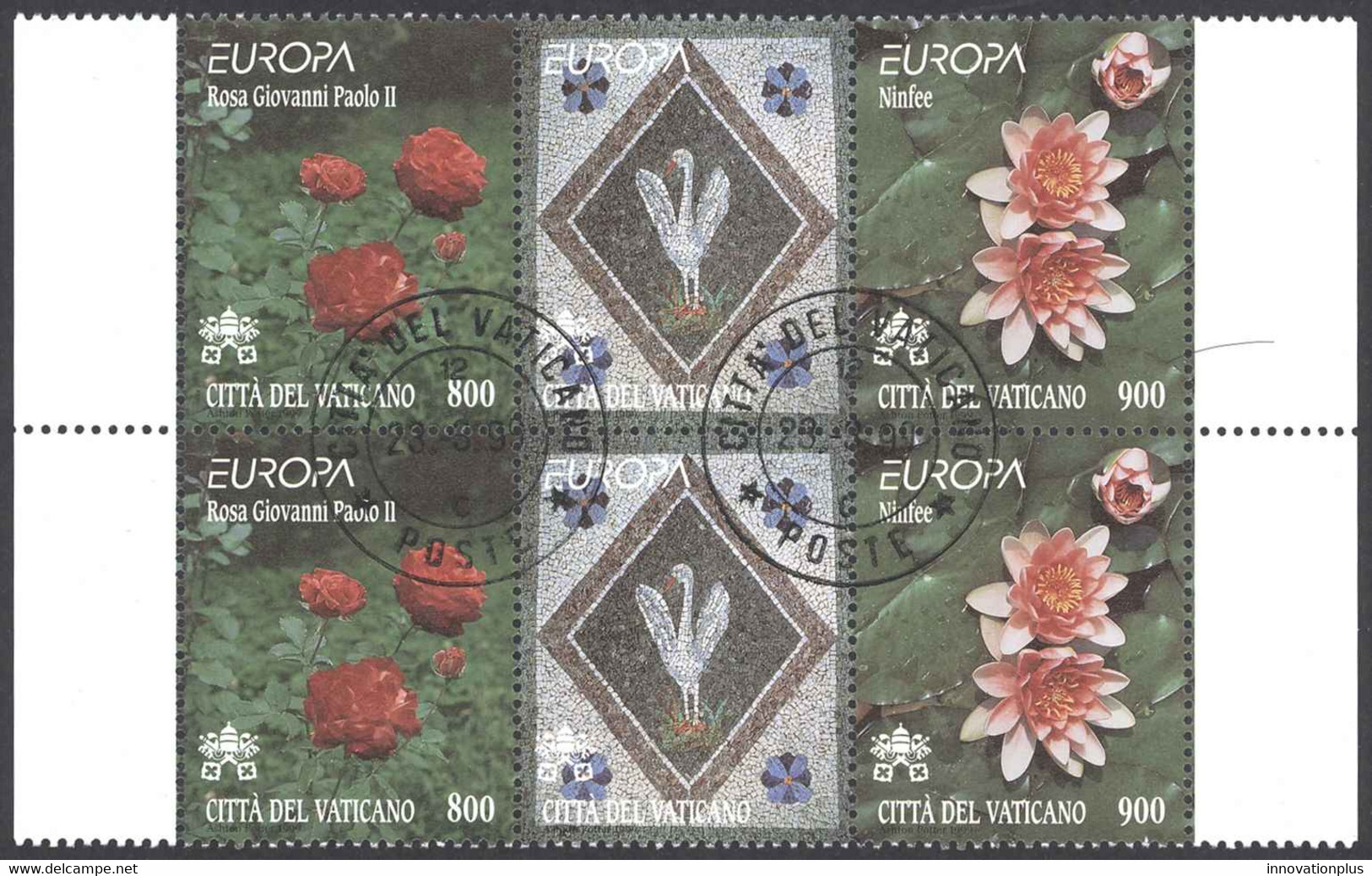 Vatican Sc# 1104a FD Cancel Pair 1999 Europa - Used Stamps