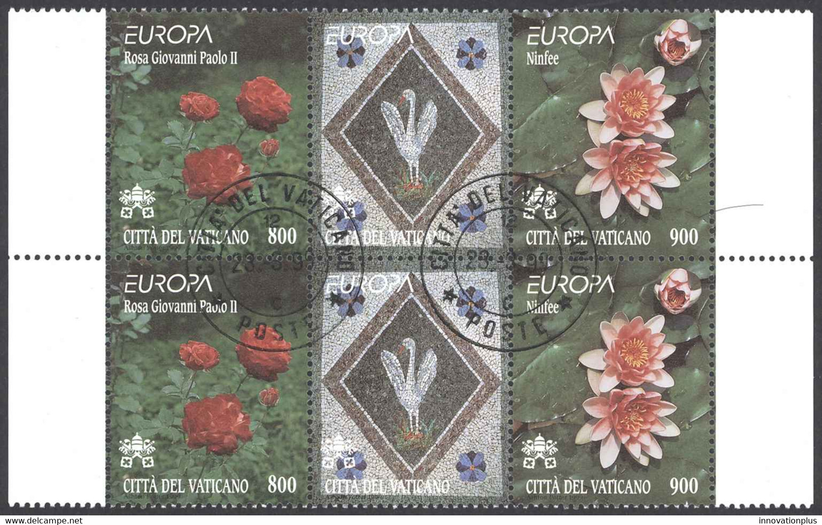 Vatican Sc# 1104a FD Cancel Pair 1999 Europa - Oblitérés