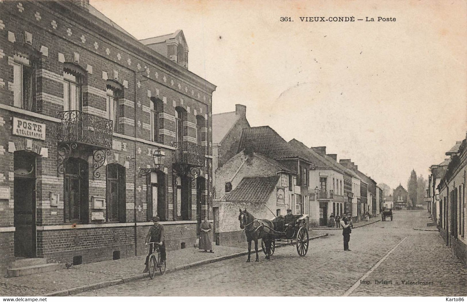 Vieux Condé ( Condé Sur Escaut ) * 1905 * Rue Et La Poste Du Village * Villageois - Conde Sur Escaut