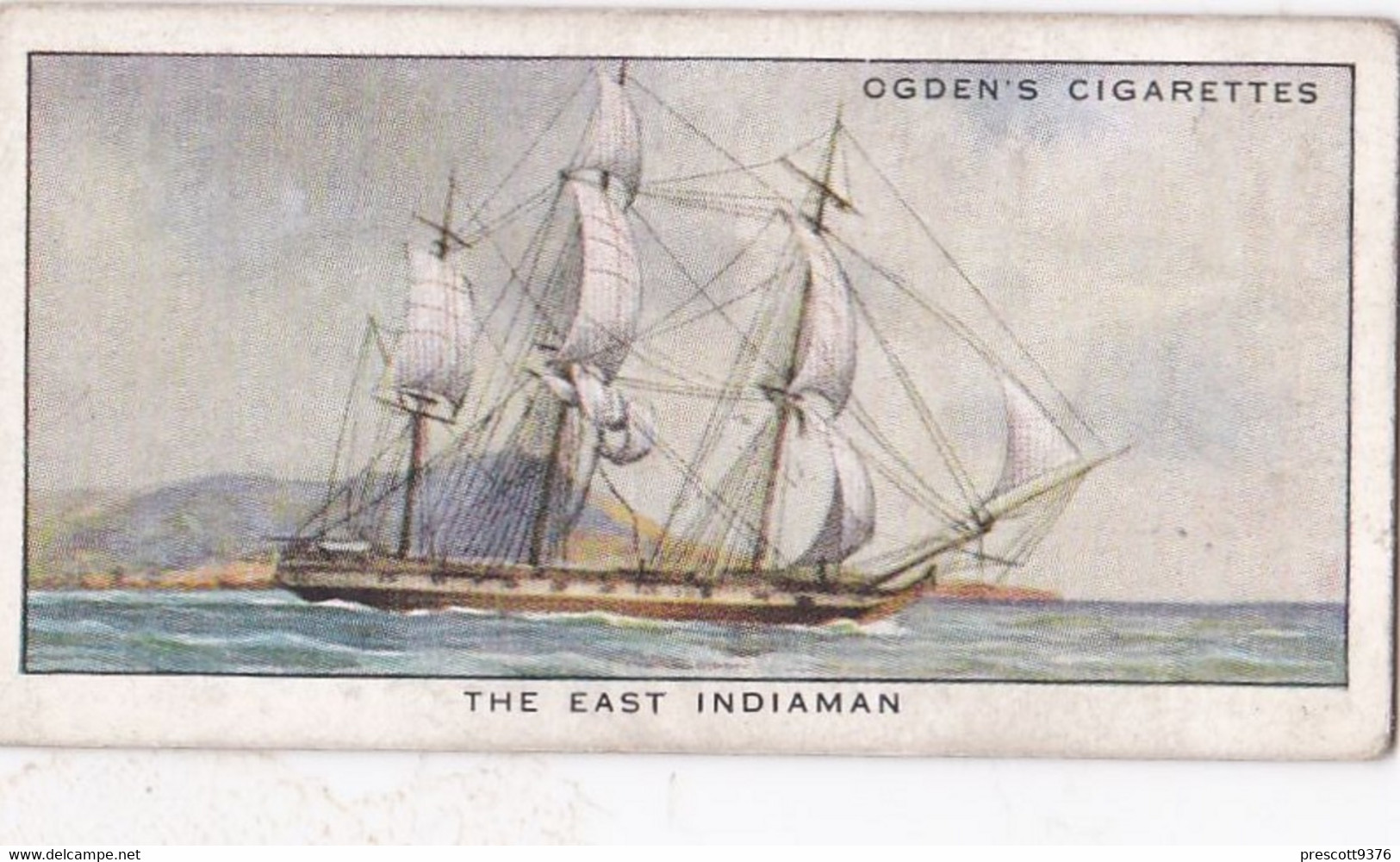 Smugglers & Smuggling 1932  - 14 East Indiaman -  Ogdens Original Cigarette Card - - Ogden's