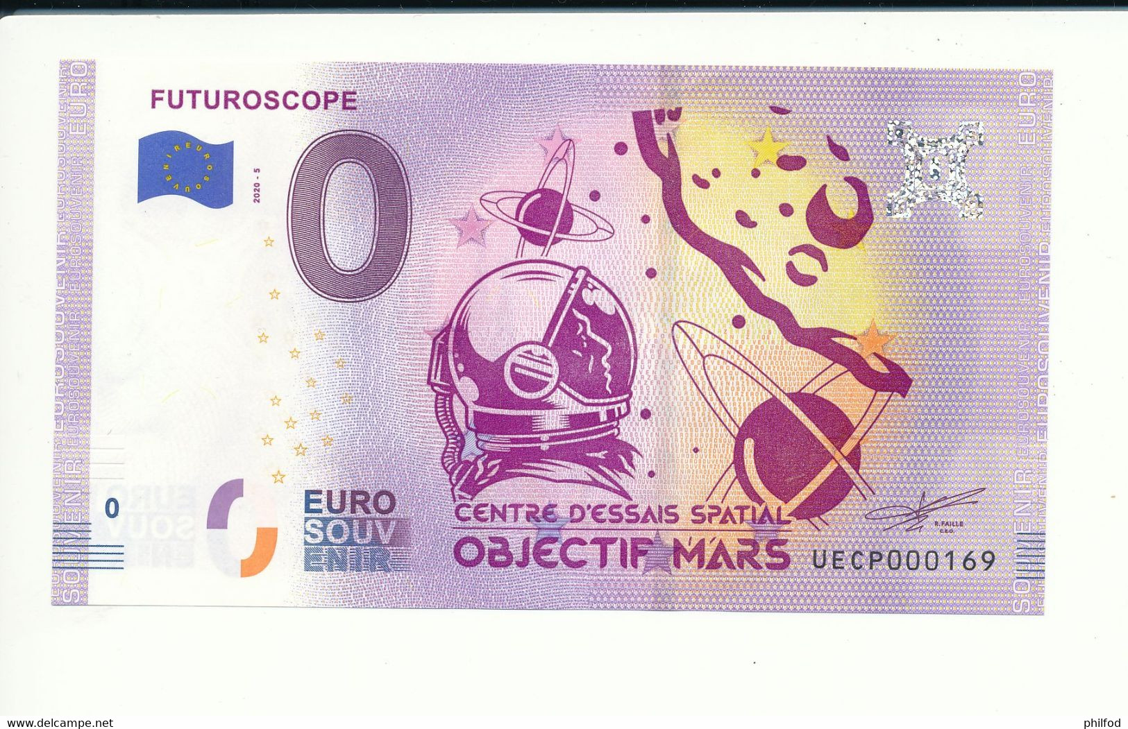 Billet Touristique  0 Euro  - FUTUROSCOPE  - UECP - 2020-5 - N° 169 - Billet épuisé - Autres & Non Classés