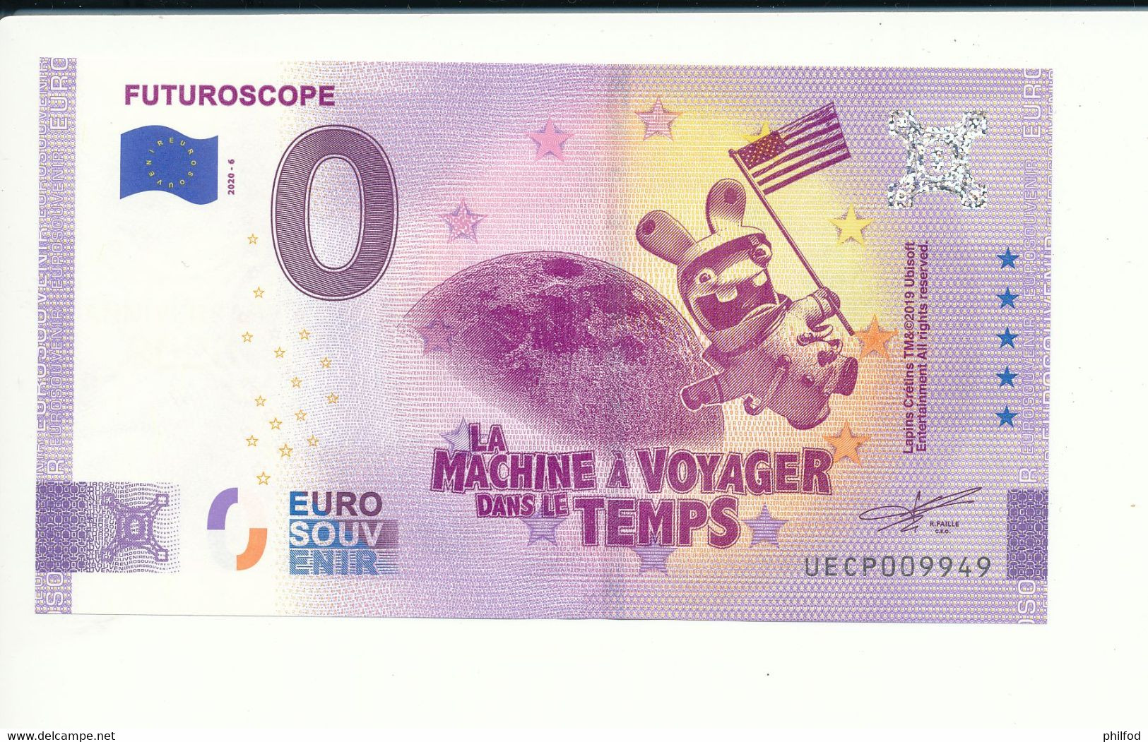 Billet Touristique  0 Euro  - FUTUROSCOPE  - UECP - 2020-6 - ANNIV - N° 9949 - Billet épuisé - Autres & Non Classés