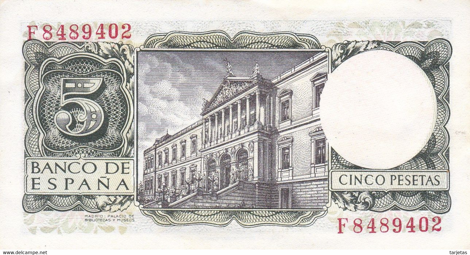 BILLETE DE 5 PTAS DEL AÑO 1954 SERIE F DE ALFONSO X EN CALIDAD EBC (XF) (BANKNOTE) - 5 Pesetas