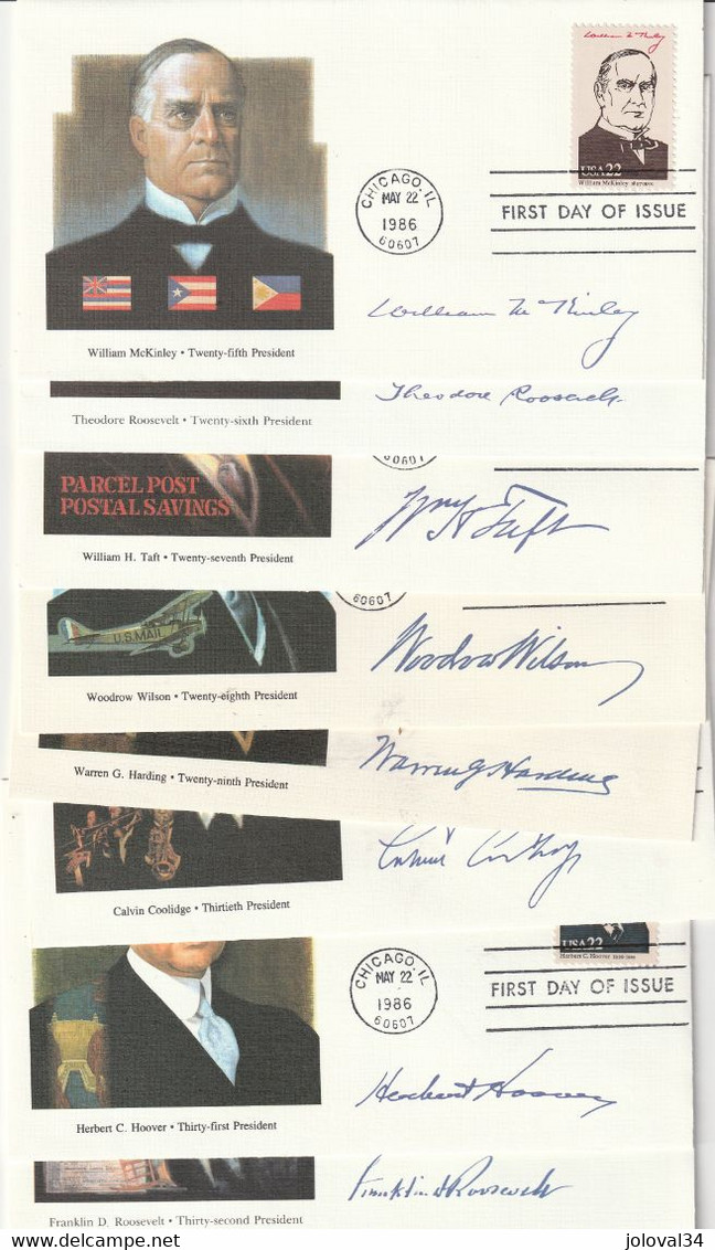 Lot Collection Complète De Tous Les Présidents Des ETATS UNIS De 1789 ( Washington ) à 1986 ( Reagan ) + Maison Blanche - 1981-1990