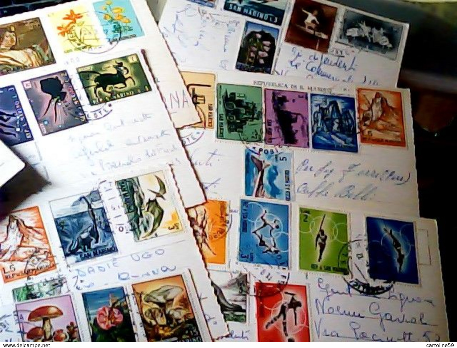 12 CARD S SAN MARINO STAMP TIMBRE SELLO FRANCOBOLLI 80gm  VB1965<  JF7912 - Collections, Lots & Séries