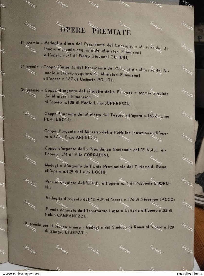 Italy Italia Roma Rassegna Nazionale ARTI FIGURATIVE Fra I Dipendenti Dello Stato  1960 - Programme