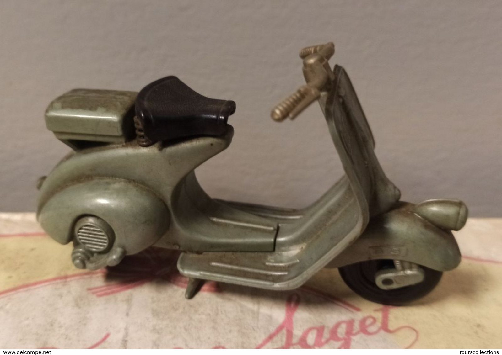 BS SCOOTER VESPA ACMA 1947 PLASTIQUE GRIS VERT Beuzen & Sordet Pas Minialuxe Norev Cle Dinky Cij - Comme Neuf Vintage ! - Motos