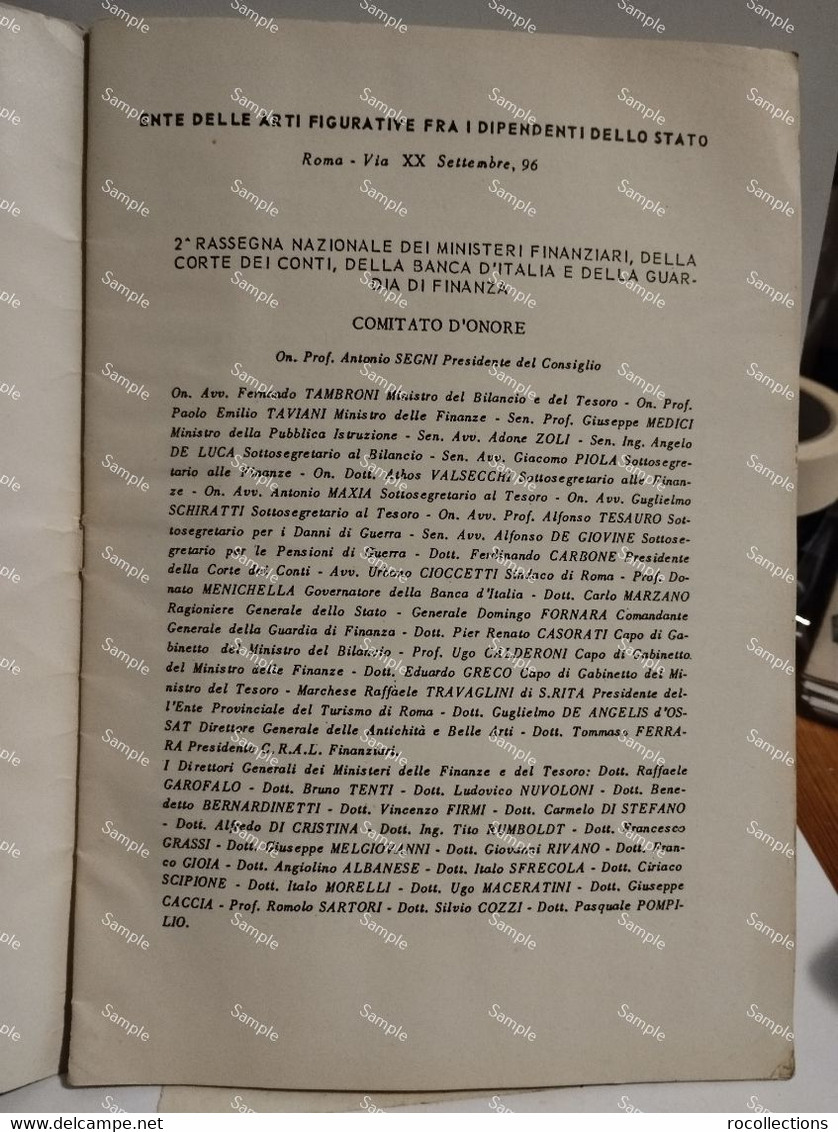 Italy Italia Roma Rassegna Nazionale ARTI FIGURATIVE Fra I Dipendenti Dello Stato  1959 - Programme