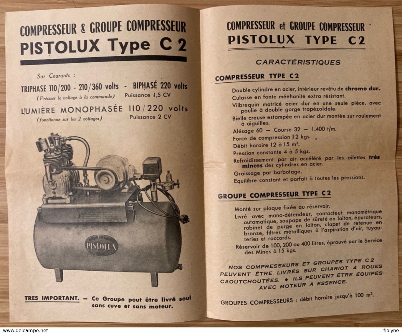 PISTOLUX - Document Pub Publicité Ancien De La Marque De Compresseur - Industrie - établissement CROMECLAIR Paris 19ème - Advertising