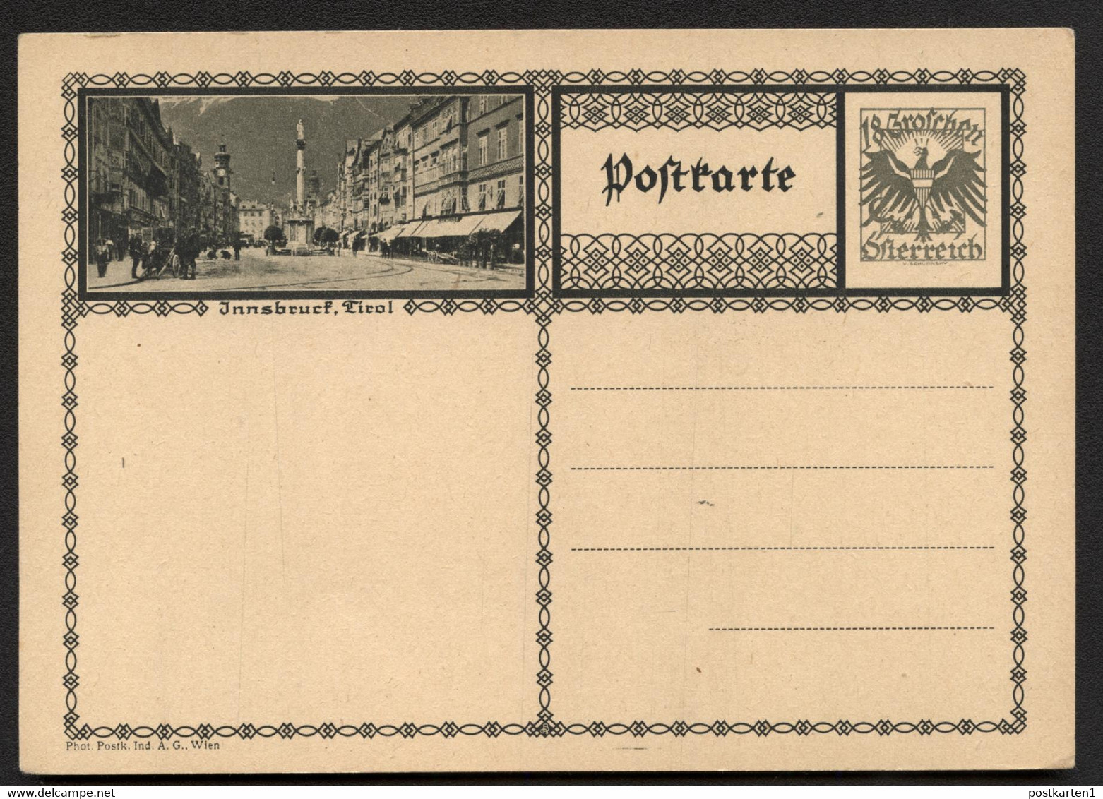 Bild-Postkarte P279b-19 INNSBRUCK Postfrisch Feinst 1930 Kat.6,00 € - Cartes Postales